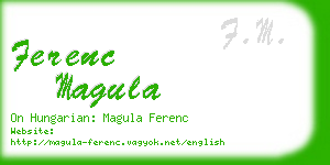 ferenc magula business card